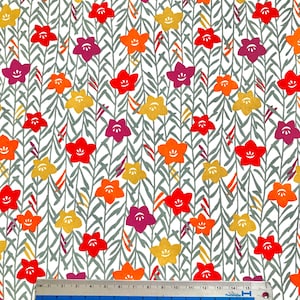 Papier japonais Yuzen Chiyogami - Motif « campanules » aux couleurs vintage