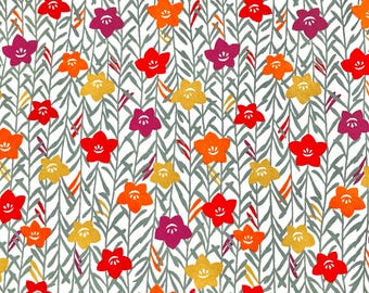 Papel japonés Yuzen Chiyogami – Patrón de campanilla retro y colores vintage – Para origami, manualidades y decoración