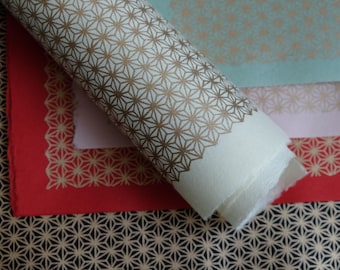 Papel Washi Japonés – Mingeishi – Patrón Katazuri Asanoha – Para Origami, Manualidades, Decoración