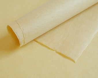 Japanese Washi Paper Yoshino Yellow – Natural Silk Tree Dye – For Linocut & Woodblock, Print Arts, Origami