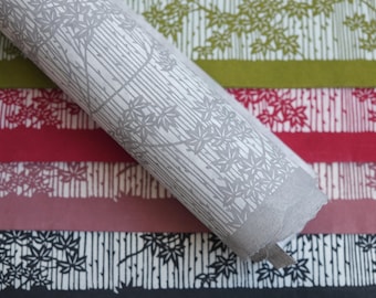 Papel japonés Katazome washi - Patrón tradicional de hojas de arce "Momiji"