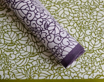 Papel japonés Katazome washi - Patrón japonés - Floral