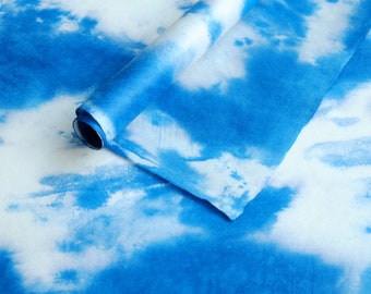 Japanese Paper Washi - "Murazome" dyed kozo / Blue and white