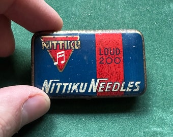 Vintage Scarce Nittiku 200 Loud Gramophone Needles Tin