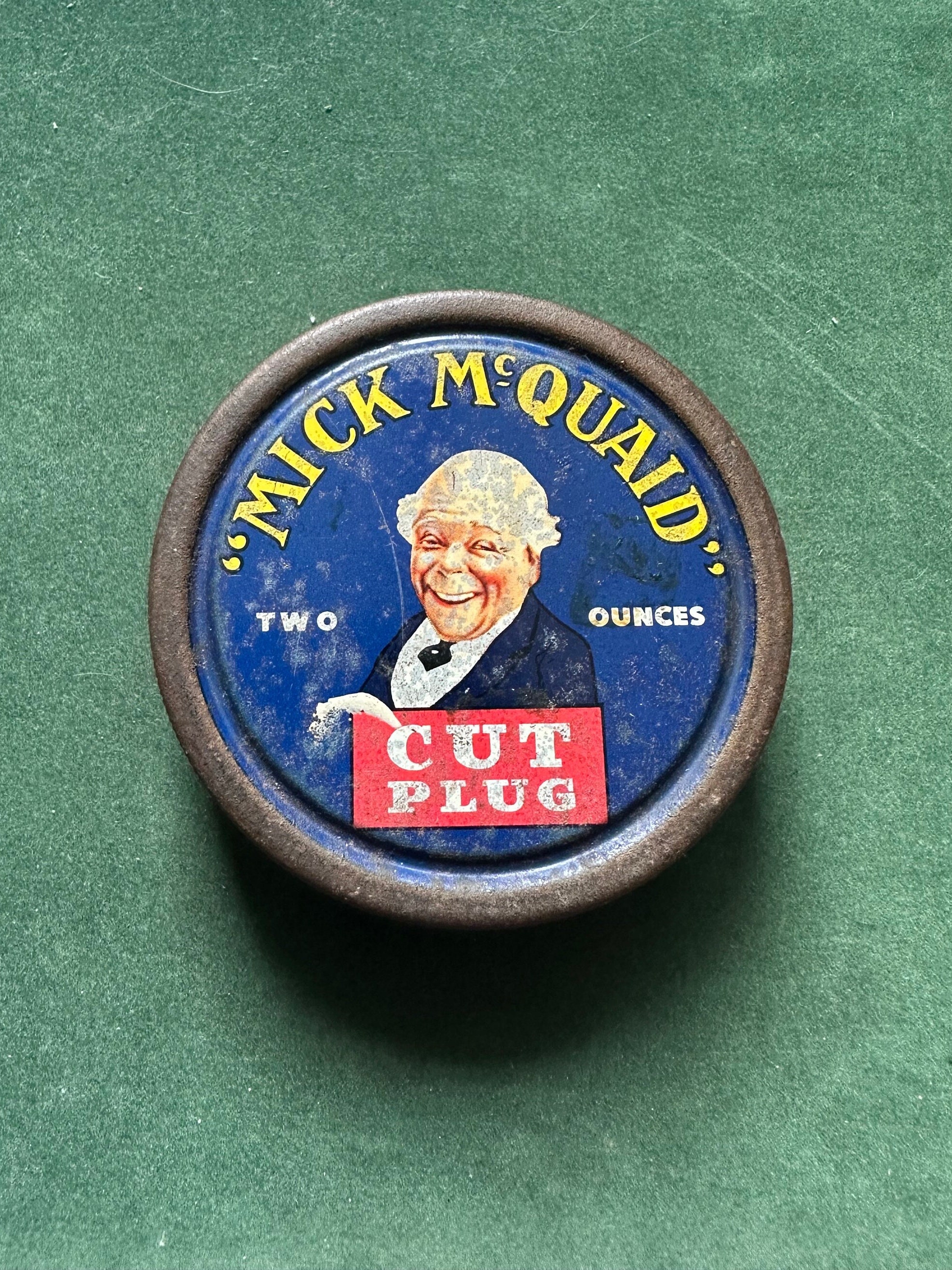 mick mcquaid pipe tobacco Vintage P.J. Carroll's Mick Mcquaid Two Ounce 'cut Plug' Tobacco Tin  (belfast)