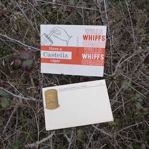Zwei alte Werbekarten -Samuel Gawith Snuff und Wills Whiffs Castella Zigarren