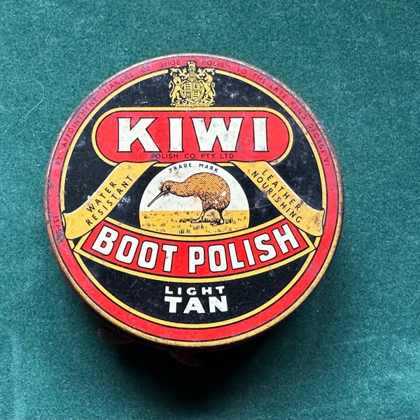 Vintage 'Kiwi' Light Tan Boot Polish Tin