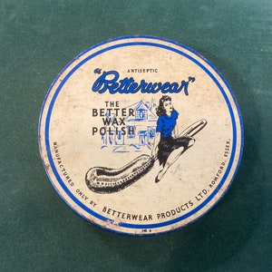 Vintage Betterwear Wax Polish Tin (Romford)