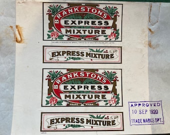 Scarce Bankston's 'Express Mixture' 1920 Dated Tobacco Label