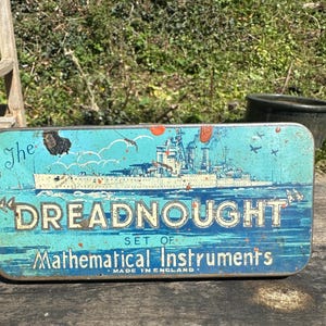 Vintage 'Dreadnought' Mathematical Instruments Set Tin