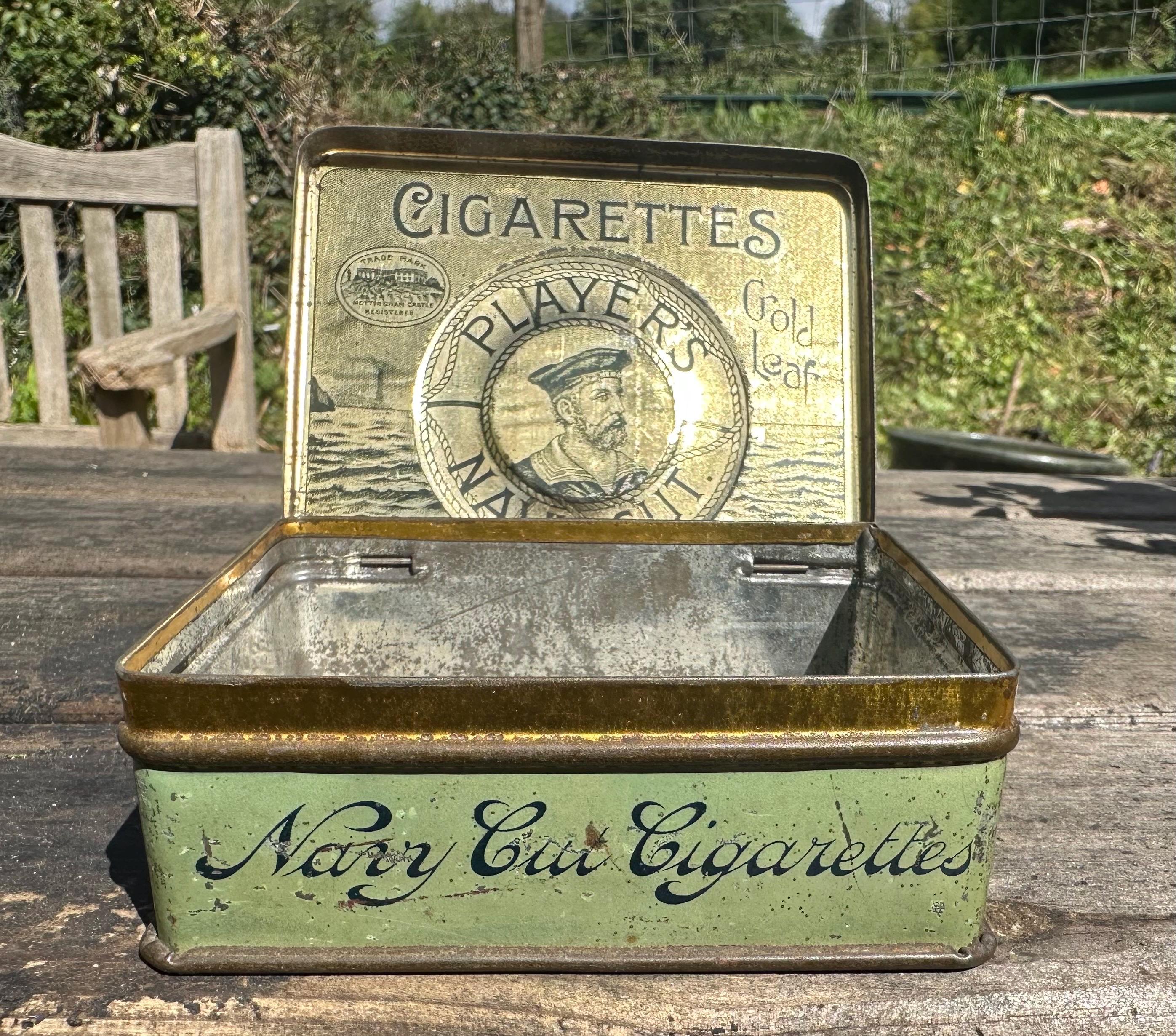 players gold cigarettes Vintage Players Navy Cut Gold Leaf 50 Cigarettes Tin