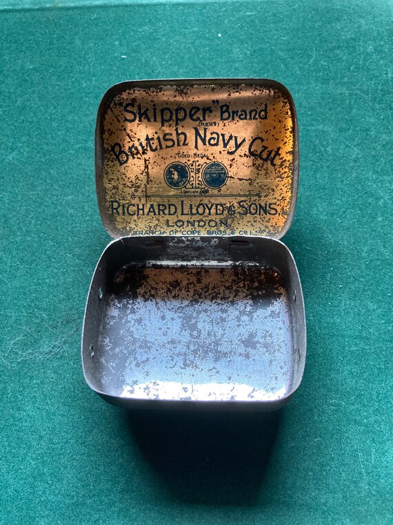 richard lloyd and sons tobacco Rare Richard Lloyd & Son Skipper Brand British Navy Cut Tobacco 1oz Tin