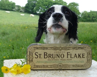 Vintage St. Bruno Flake 8oz Finger Tobacco Tin
