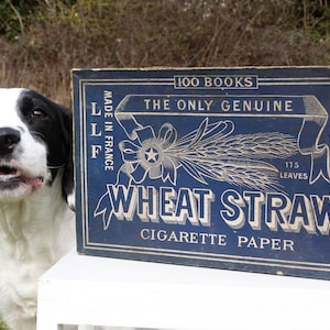 Rzadkie zabytkowe 'Wheat Straw' Książki z bibułkami papierosowymi Sklepowe pudełko na ladę
