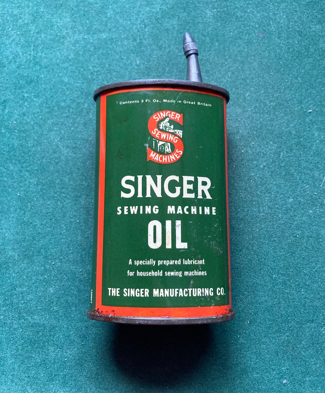 Vintage Singer Sewing Machine Oil Tin full Etsy Australia