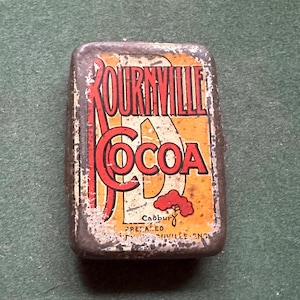 Amostra de lata de cacau Cadbury Bournville Vesta Vintage escassa