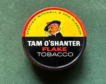 Vintage Tam O'Shanter Tobacco 1oz Round Tobacco Tin (Stephen Mitchell  & Son Glasgow)