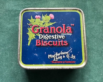 Vintage Macfarlane Lang Granola Digestive Biscuits Sample Tin (Glasgow & London) VGC