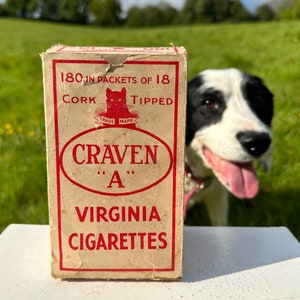 Caja exterior vacía rara para 10 paquetes de cigarrillos Craven A 18