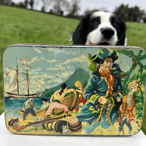 Vintage Carr & Co Children's Pirate Themed Biscuit Tin (Carlisle)