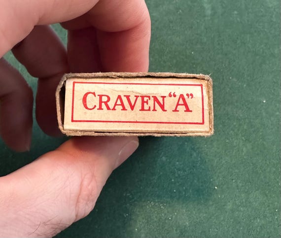 古いタバコ箱⑥ ヴィンテージ 空 Craven 'A' 10 本入りタバコ箱 (オリジナル