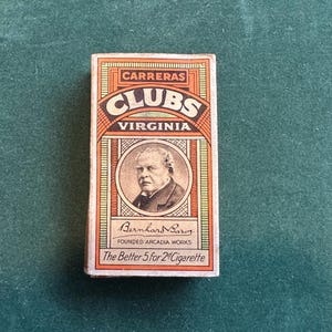 Vintage Carreras &#39;Clubs&#39; 10 Cigarettes Packet (with original slider)