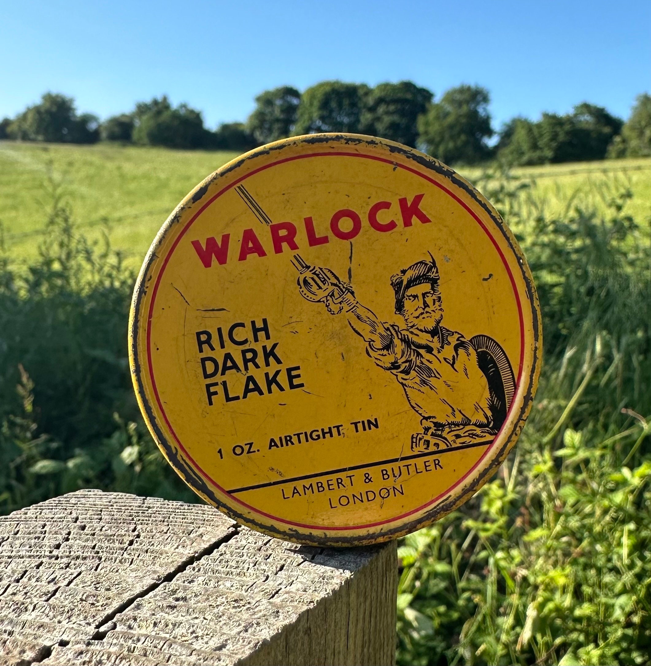 Vintage 1oz Lambert & Butler's 'warlock' Rich Dark Flake Tobacco Tin