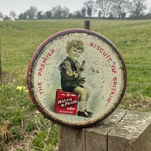 Scarce Victorian McVitie & Price&#39;s Vintage Biscuit Sample Round Tin (1890s)