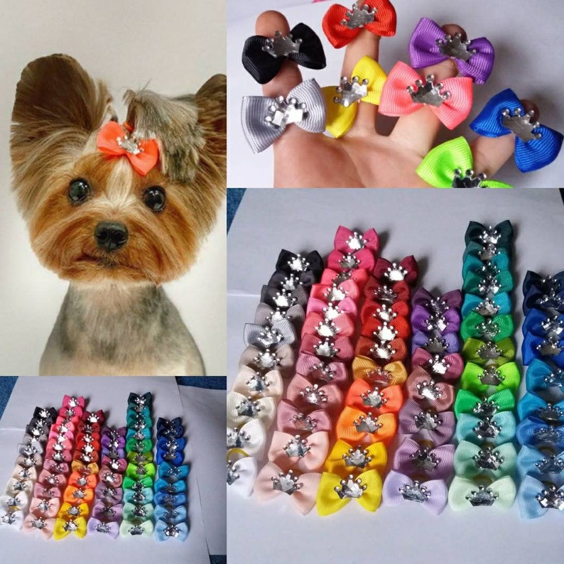 Dog hair bows 10/20/50/100/200pcs pet grooming hair bows Etsy