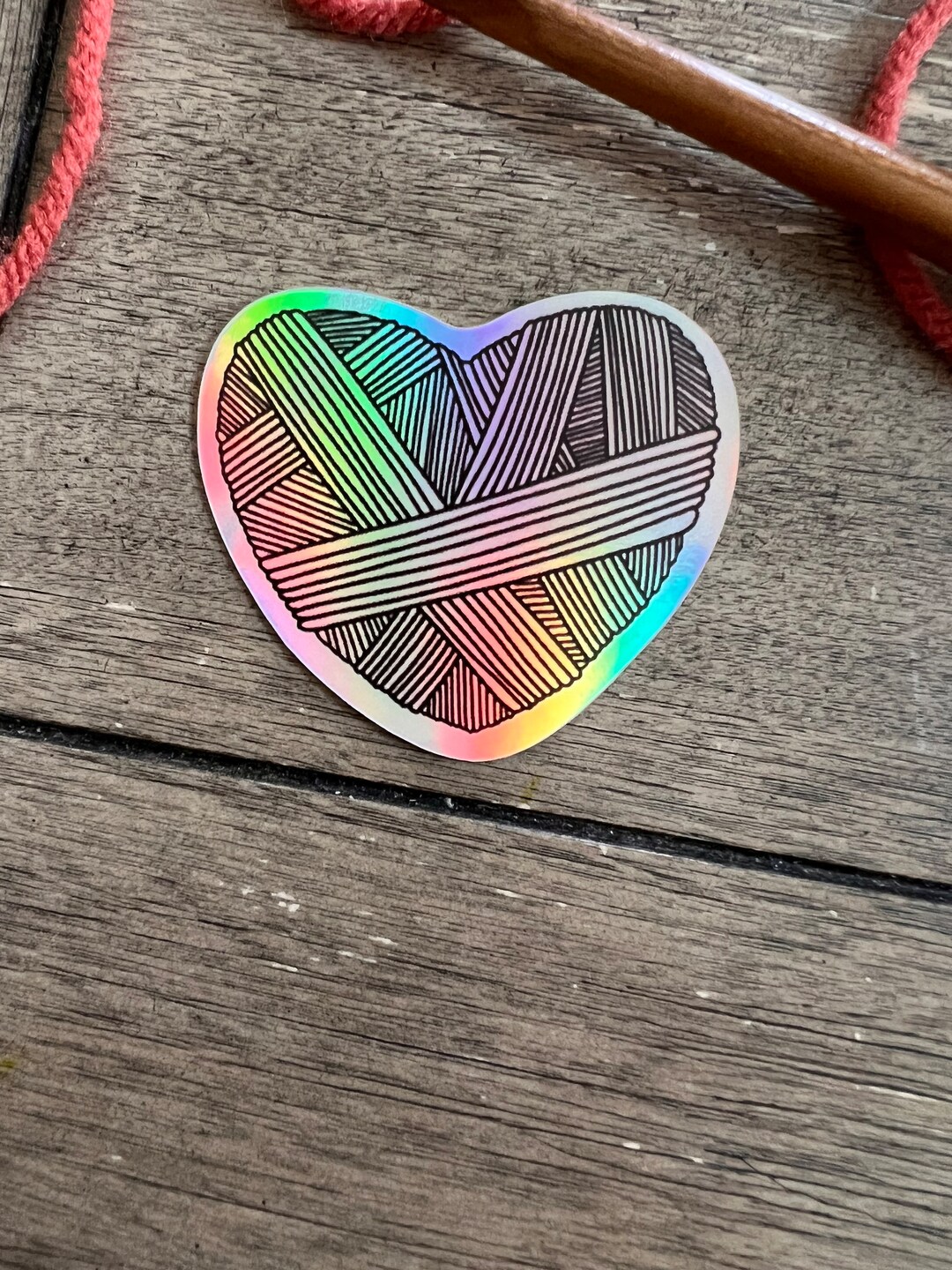 Yarn Sticker / Holographic Yarn Sticker / Crochet Sticker Active Etsy