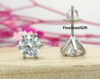 Orecchini Puntoluce Oro Bianco 18KT Con Diamanti Naturali Forma Tonda Taglio Brillante Ct 1 80 Tot Purezza Vs1 Colore D Certificati Gia - Foto 7