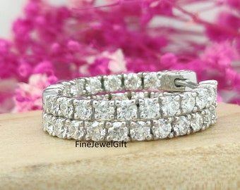 Taglio Rotondo 2.06 KT D/SI2 Lucido Diamante Bottone Earrings 14K Oro - Foto 9