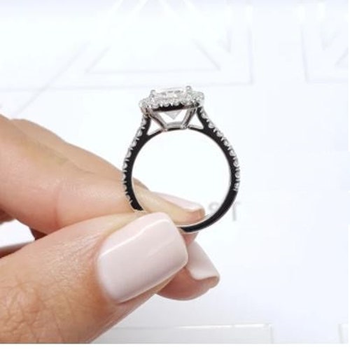 8 MM Real Cushion Moissanite .925 Sterling Silver Ring shops