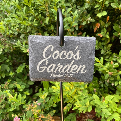 Petite plaque en ardoise personnalisée gravée au laser pour le jardin du souvenir, arbre dédié, marqueur de plante pour ajouter le texte dont vous avez besoin, plaque spéciale maman, papa