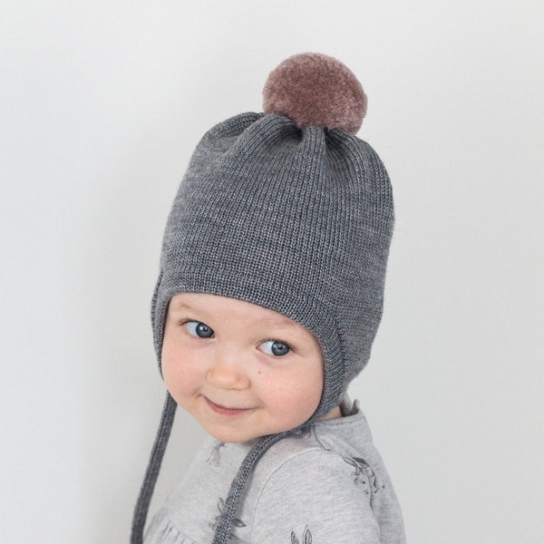 Toddler Winter Hat with Ear Flaps - Custom Baby Winter Hat - Infant Winter Hat - Kids Earflap Hat - Toddler Ear Flap Hat