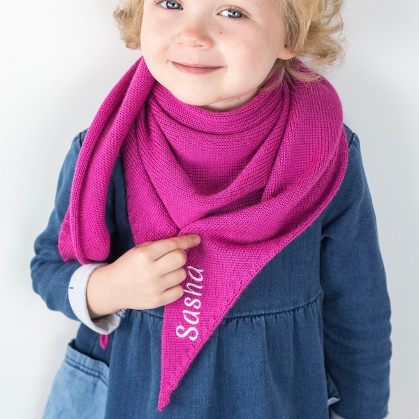 Handgemachter personalisierter Strick-Baktus-Schal für Baby, Kleinkind und Teenager/Erwachsene