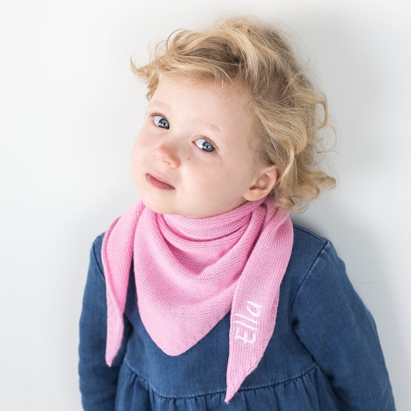 Weicher und gemütlicher personalisierter Strick-Baktus-Schal für Baby, Kleinkind und Teenager/Erwachsene