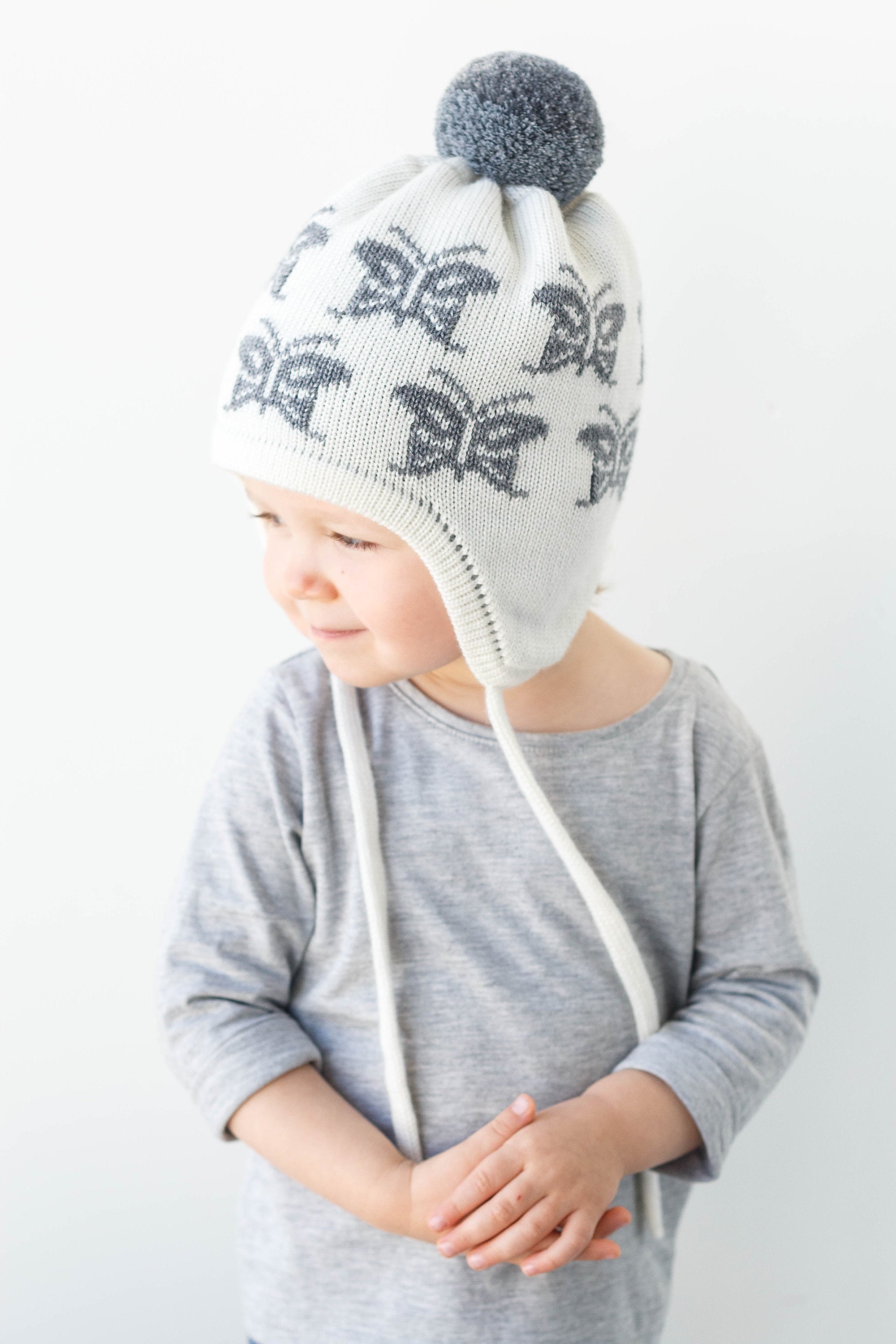 Toddler girl winter hat with ear flaps and pompom Winter Etsy
