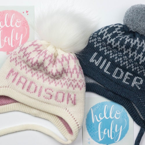 Personalized Girls Winter Hat With Name Toddler Girl Custom Etsy