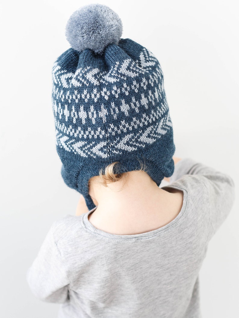 Fair Isle Baby Hat With Ear Flaps Toddler Winter Hat With Etsy