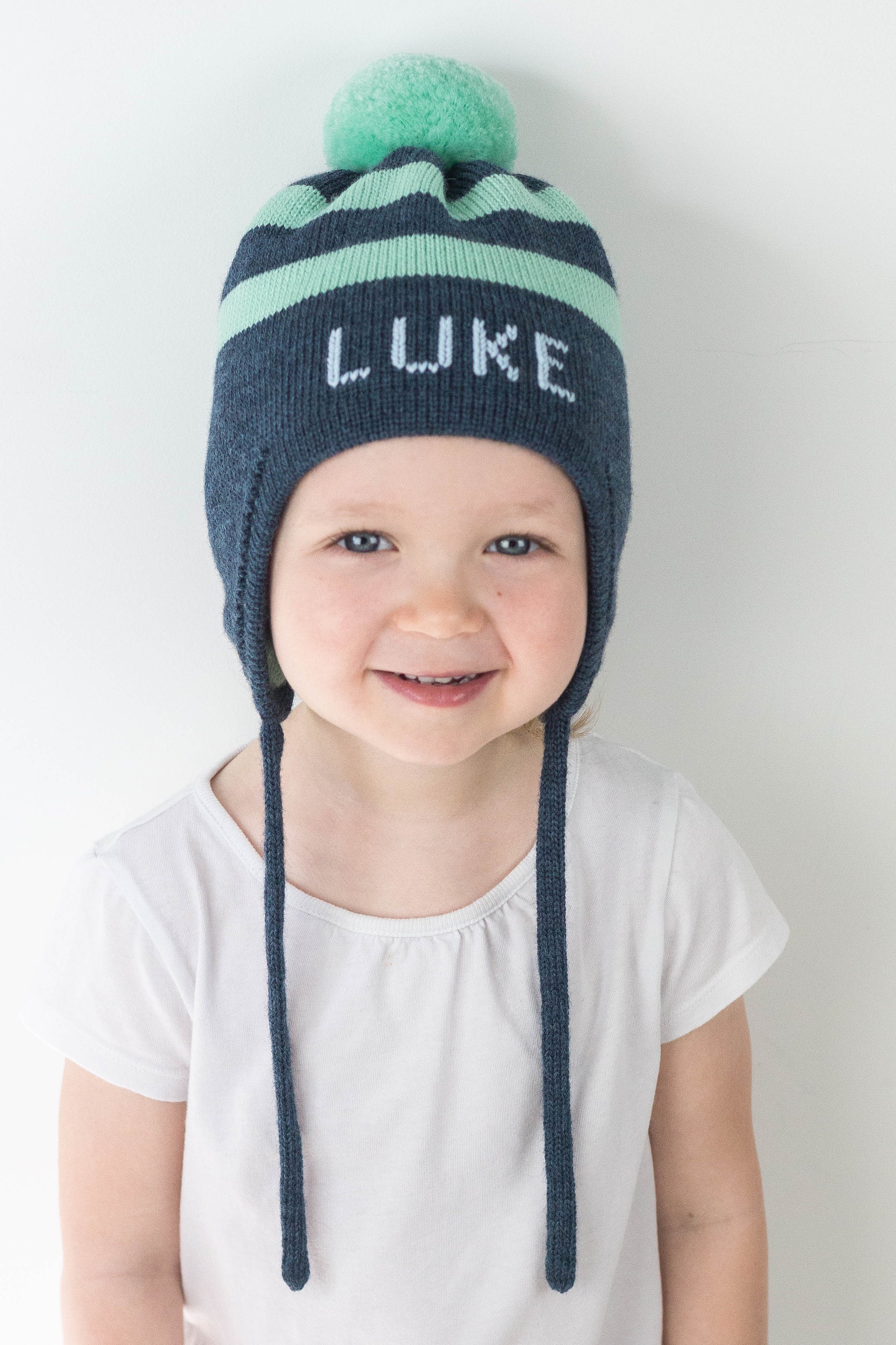 Personalized winter hats for kids with stripes Toddler Etsy