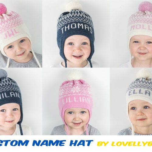 Personalized Toddler Winter Hat With Ear Flaps Monogram Etsy