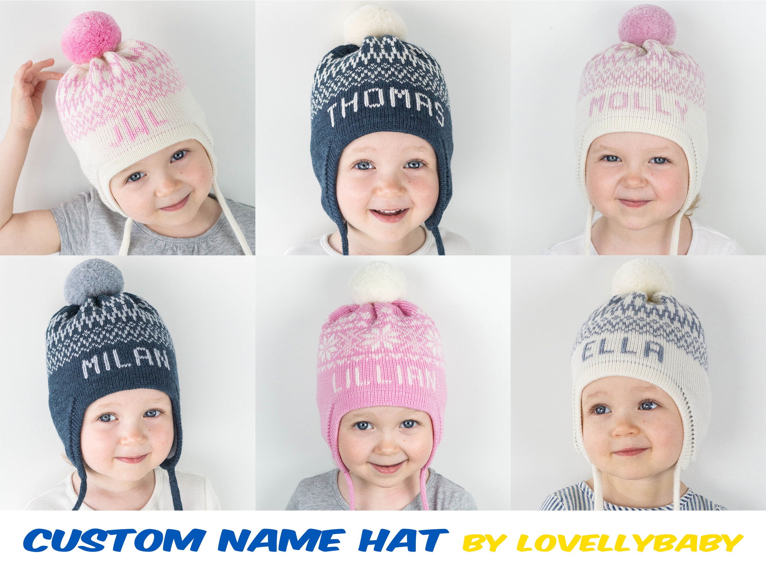 Luyee Kids Winter Hats with 2 Pom Poms Ears Toddler Thick Beanie Warm Hat for Boys and Girls Age 2~8