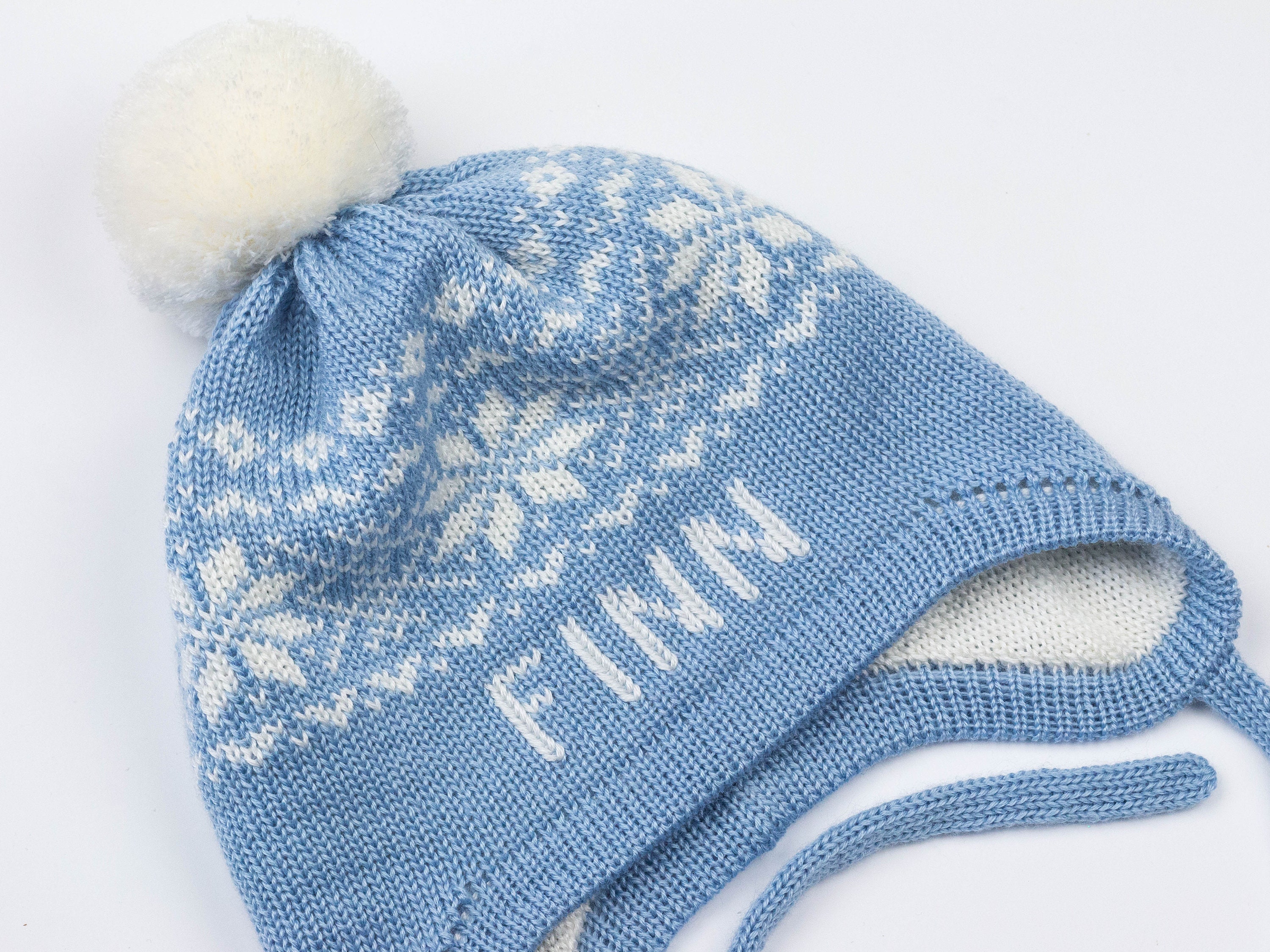 Bonnet Enfant Peppercorn Kids Hiver - Couleur Ivoire Avec Flocons De Neige Tressés, Taille L (4-6 Ans), Neuf Avec étiquette