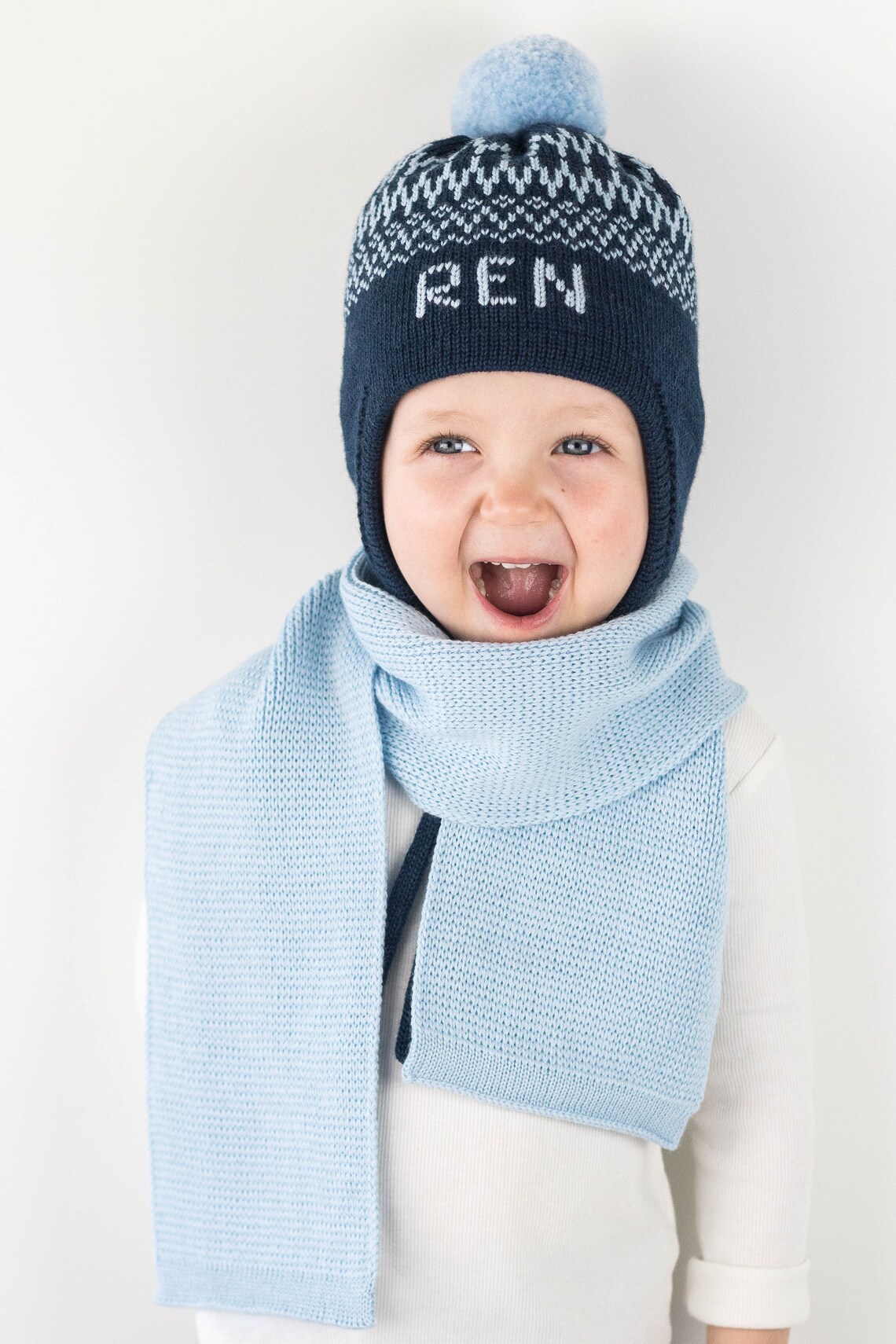 Personalized toddler winter hat and scarf set Custom kids Etsy