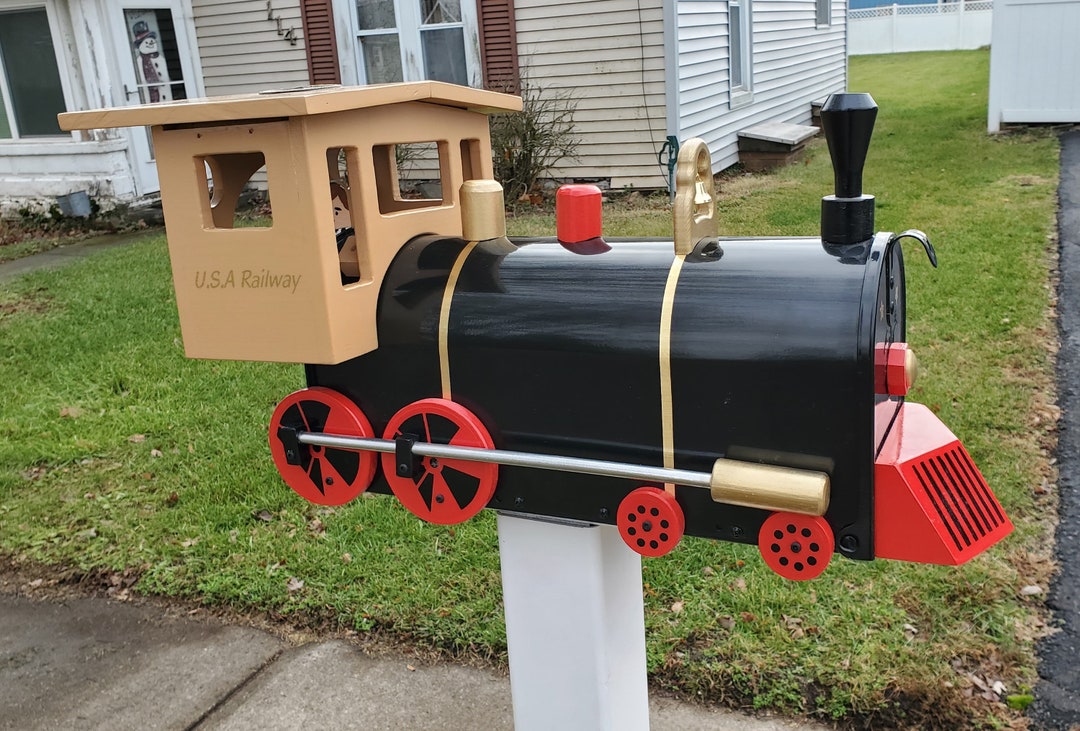 Steam Mailbox With Solar Night Lighttrain Engine Mailbox