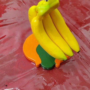 Hand Painted Wooden Goose Banana Holder: Farmhouse Kitchen Decor