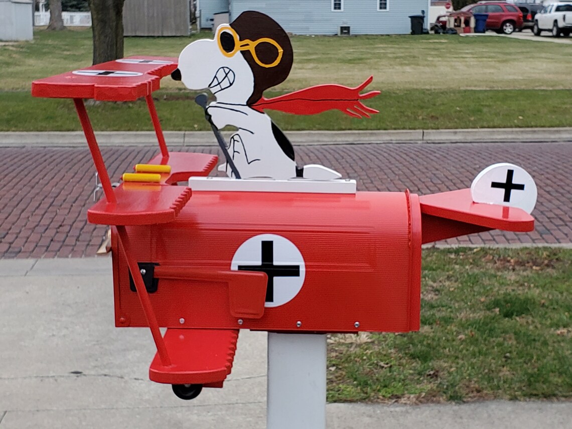 Snoopy Red Baron BiPlane MailboxMailboxRural MailboxPeanut Etsy
