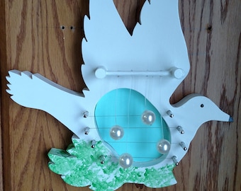 Dove Door Harp: Hand-Painted Musical Instrument