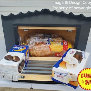 Handcrafted Solid Wood Corner Bread Box: Rustic Kitchen Storage